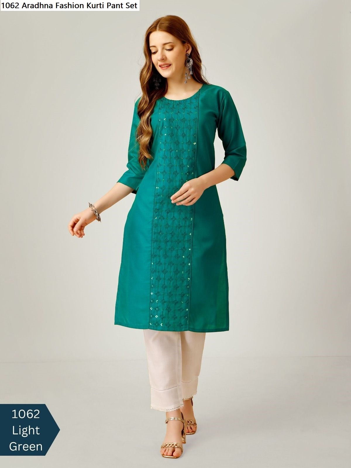 Inddus Sea Green Embroidered Kurti Pant Set With Dupatta Price in India,  Full Specifications & Offers | DTashion.com